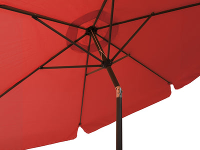 crimson red 10ft patio umbrella, round tilting 200 Series detail image CorLiving#color_crimson-red