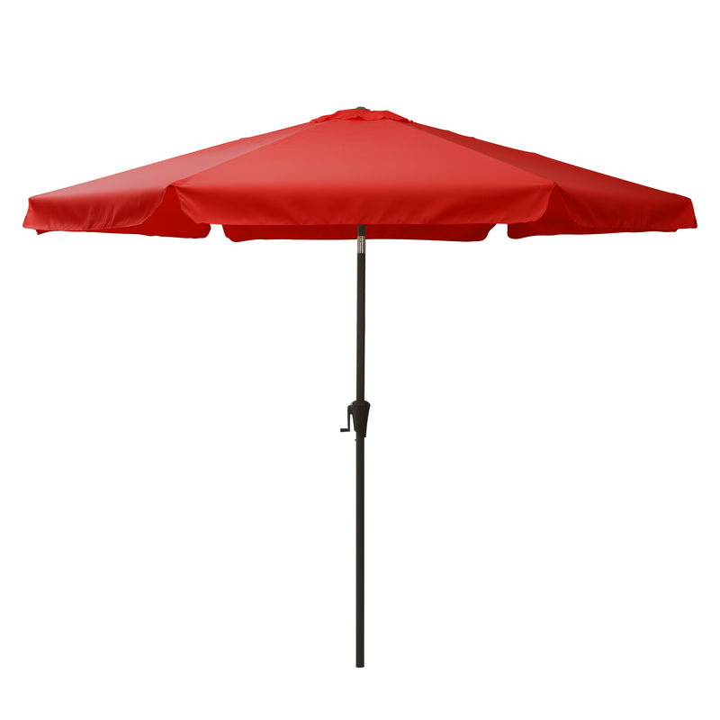 crimson red 10ft patio umbrella, round tilting with base 200 Series product image CorLiving