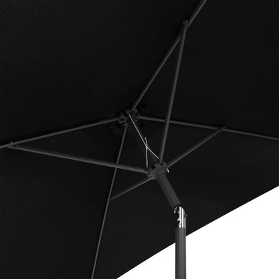 black square patio umbrella, tilting with base 300 Series detail image CorLiving#color_black