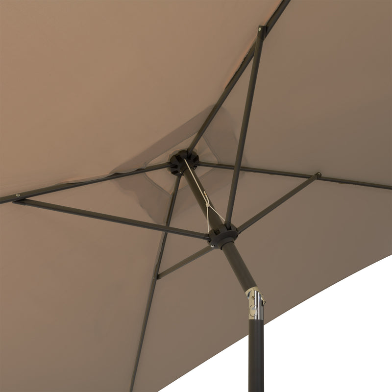 sandy brown square patio umbrella, tilting with base 300 Series detail image CorLiving