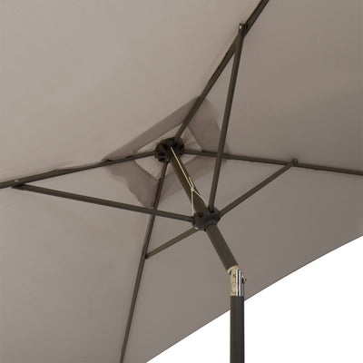 sand grey square patio umbrella, tilting with base 300 Series detail image CorLiving#color_sand-grey