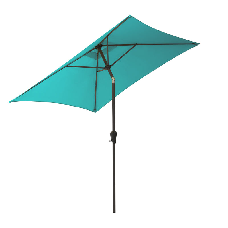 turquoise blue square patio umbrella, tilting with base 300 Series product image CorLiving