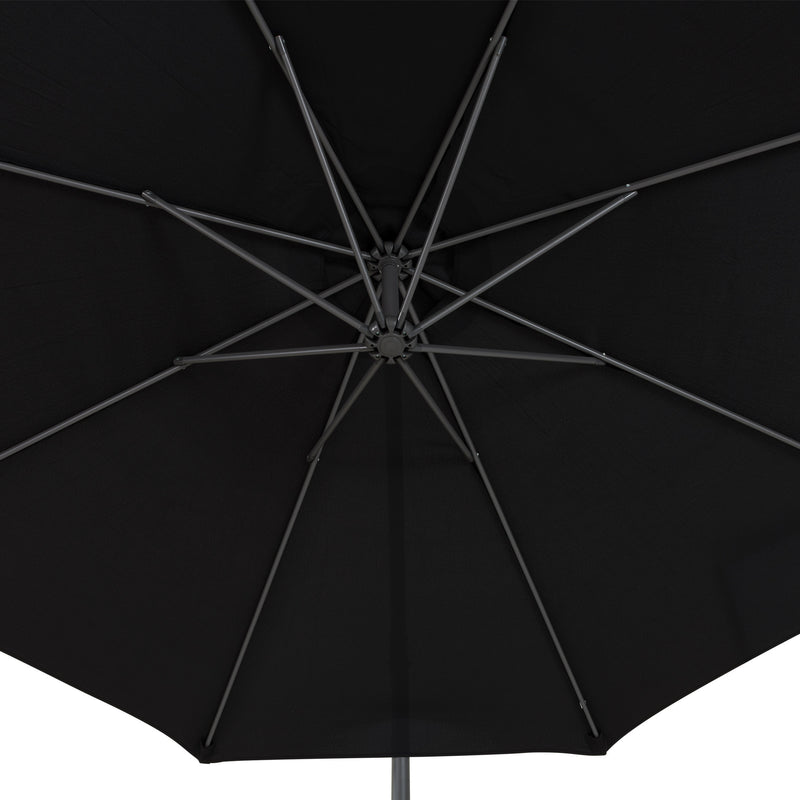 black offset patio umbrella with base 400 Series detail image CorLiving