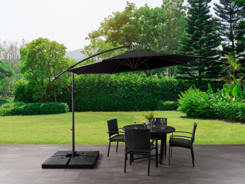 black offset patio umbrella 400 Series lifestyle scene CorLiving