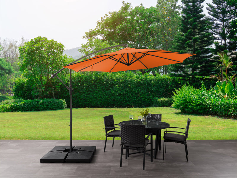 orange offset patio umbrella 400 Series lifestyle scene CorLiving