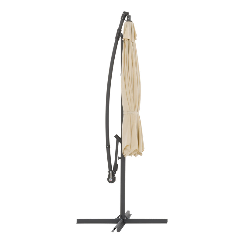 warm white offset patio umbrella with base 400 Series product image CorLiving