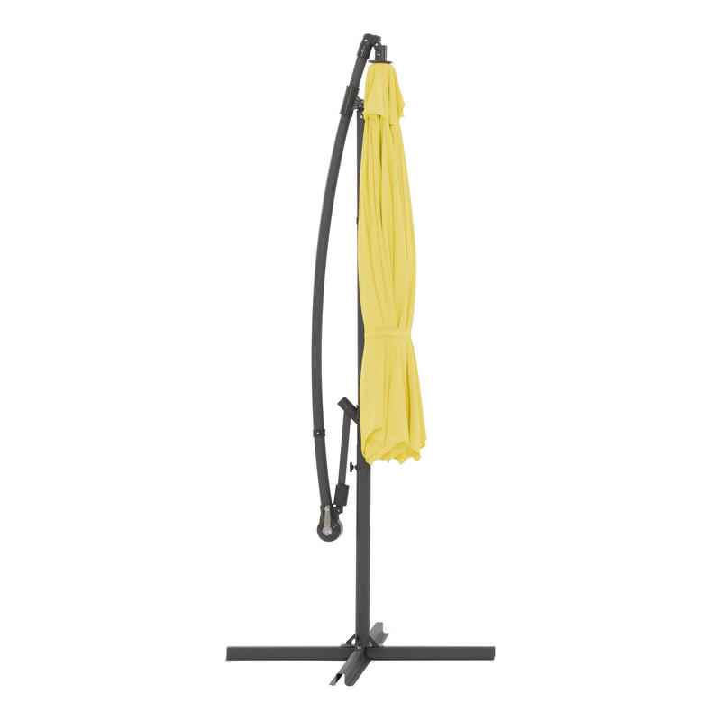 yellow offset patio umbrella with base 400 Series product image CorLiving
