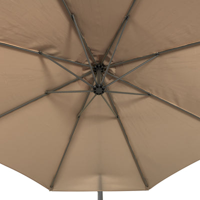 brown offset patio umbrella with base 400 Series detail image CorLiving#color_ppu-brown