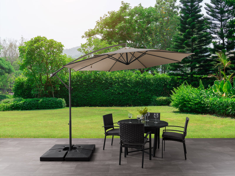 sandy brown offset patio umbrella 400 Series lifestyle scene CorLiving