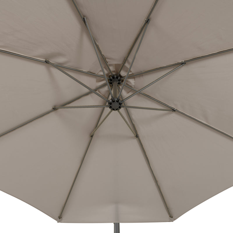 grey offset patio umbrella with base 400 Series detail image CorLiving