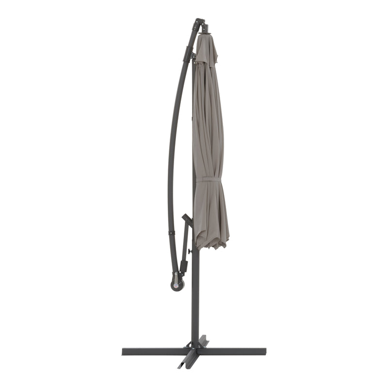 grey offset patio umbrella with base 400 Series product image CorLiving