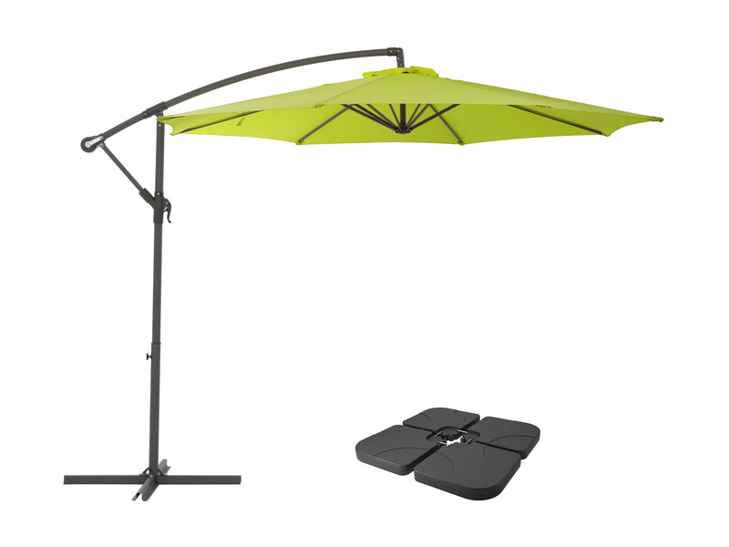 lime green offset patio umbrella with base 400 Series product image CorLiving