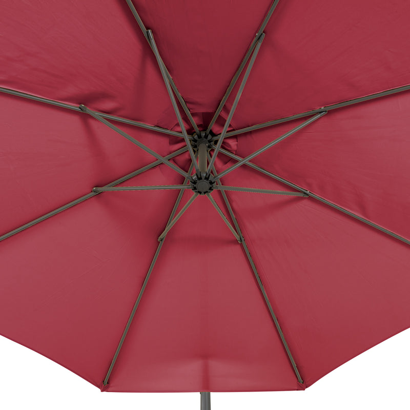 wine red offset patio umbrella with base 400 Series detail image CorLiving