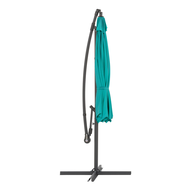 turquoise blue offset patio umbrella with base 400 Series product image CorLiving