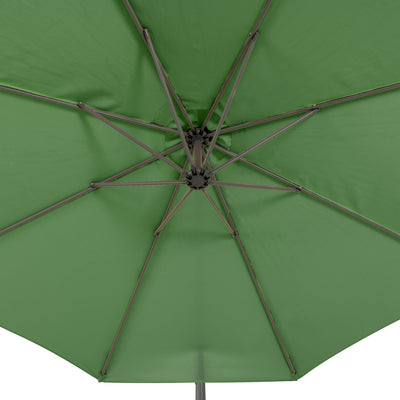 forest green offset patio umbrella with base 400 Series detail image CorLiving#color_ppu-forest-green