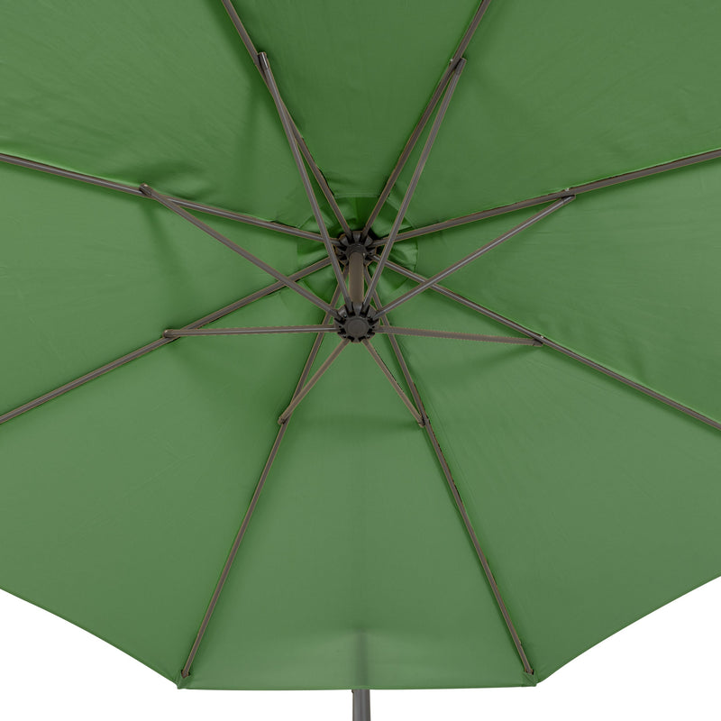 forest green offset patio umbrella with base 400 Series detail image CorLiving