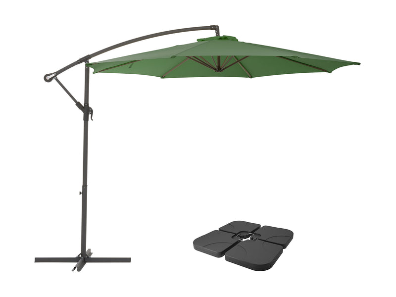 forest green offset patio umbrella with base 400 Series product image CorLiving