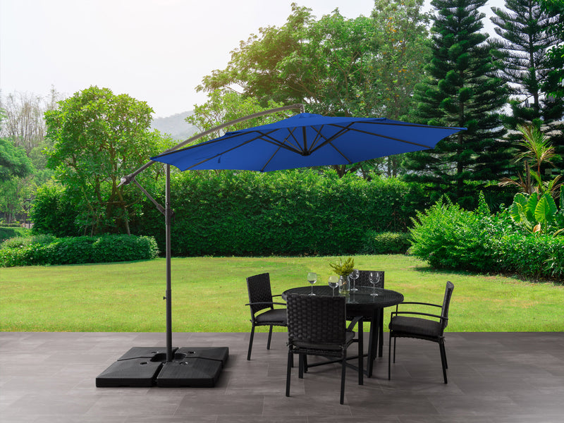 cobalt blue offset patio umbrella 400 Series lifestyle scene CorLiving