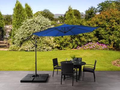 cobalt blue offset patio umbrella with base 400 Series lifestyle scene CorLiving#color_ppu-cobalt-blue