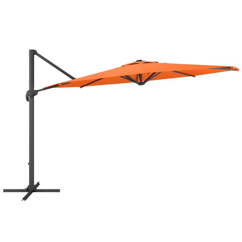 orange deluxe offset patio umbrella with base 500 Series product image CorLiving