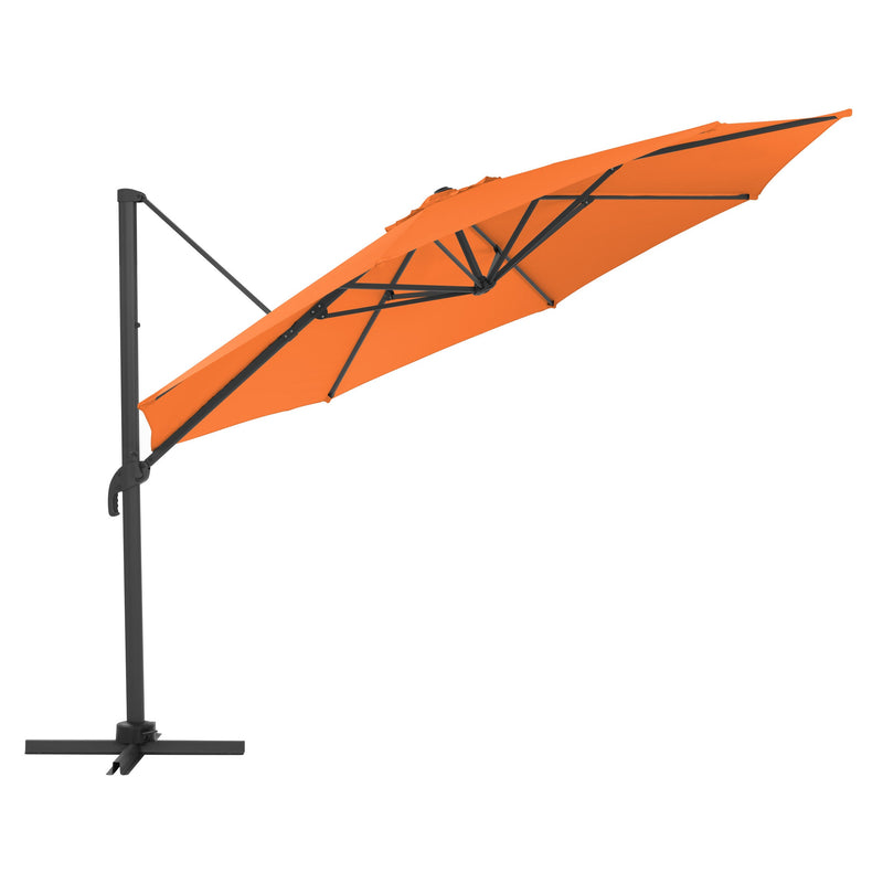 orange deluxe offset patio umbrella with base 500 Series product image CorLiving