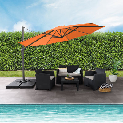 orange deluxe offset patio umbrella with base 500 Series lifestyle scene CorLiving#color_ppu-orange