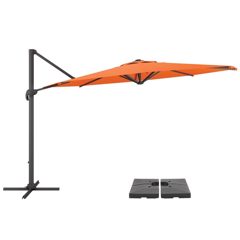 orange deluxe offset patio umbrella with base 500 Series product image CorLiving
