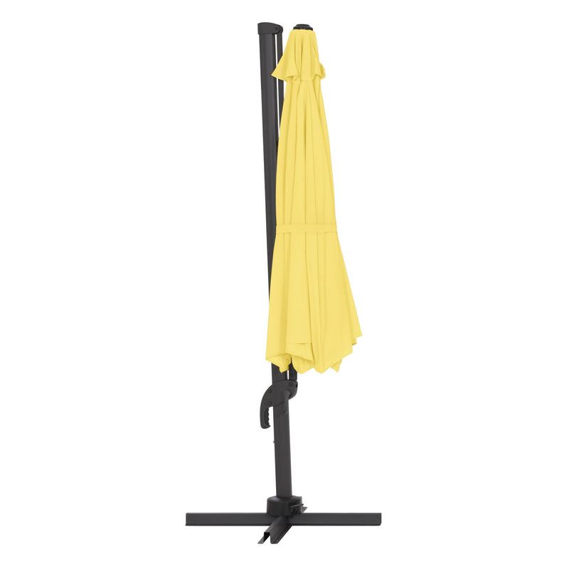 yellow deluxe offset patio umbrella with base 500 Series product image CorLiving