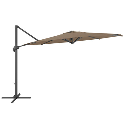 brown deluxe offset patio umbrella with base 500 Series product image CorLiving#color_ppu-brown