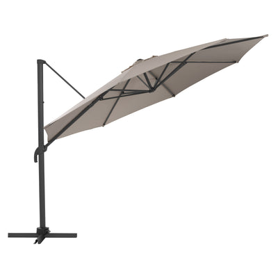 grey deluxe offset patio umbrella with base 500 Series product image CorLiving#color_ppu-grey