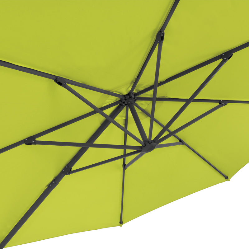 lime green deluxe offset patio umbrella with base 500 Series detail image CorLiving