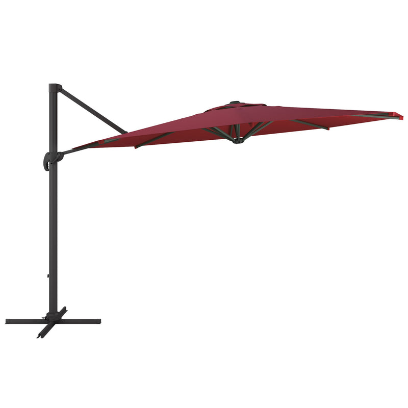 wine red deluxe offset patio umbrella with base 500 Series product image CorLiving