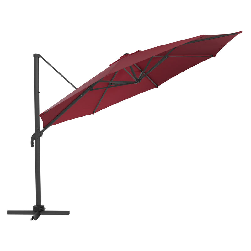 wine red deluxe offset patio umbrella with base 500 Series product image CorLiving