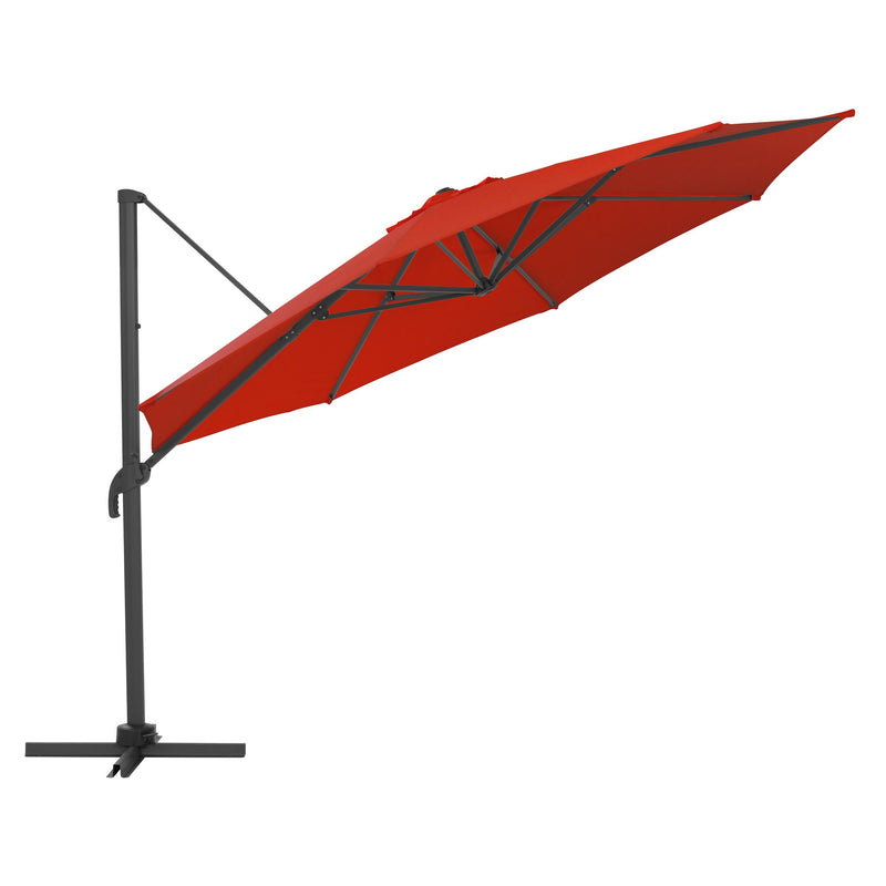 crimson red deluxe offset patio umbrella with base 500 Series product image CorLiving