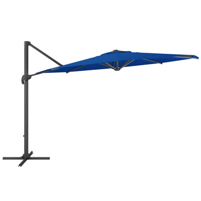 cobalt blue deluxe offset patio umbrella with base 500 Series product image CorLiving#color_ppu-cobalt-blue