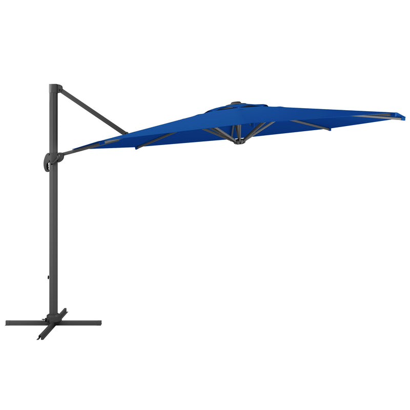cobalt blue deluxe offset patio umbrella with base 500 Series product image CorLiving