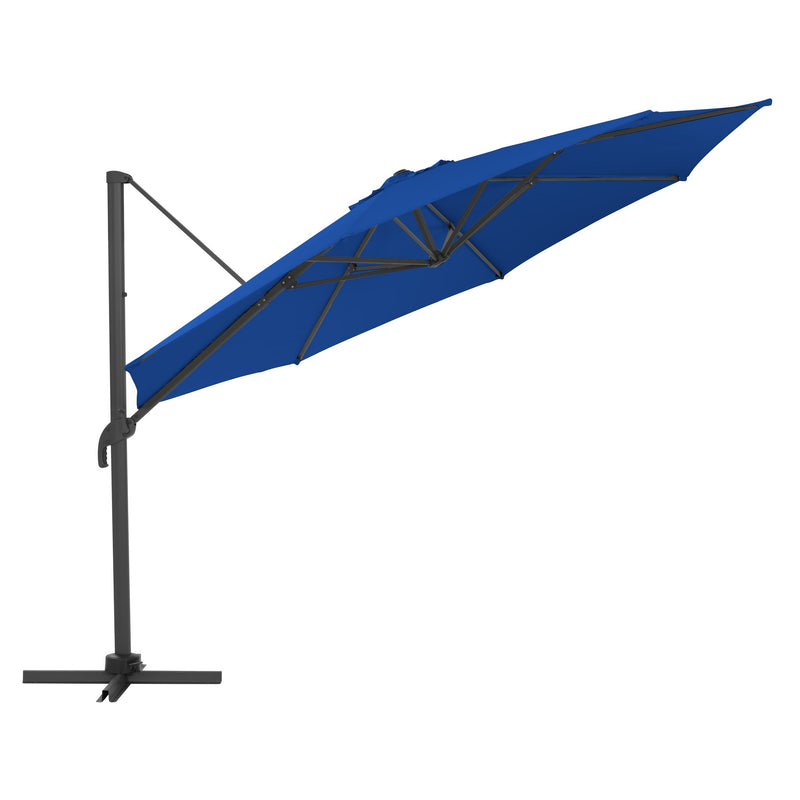 cobalt blue deluxe offset patio umbrella with base 500 Series product image CorLiving