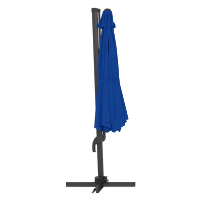 cobalt blue deluxe offset patio umbrella with base 500 Series product image CorLiving#color_ppu-cobalt-blue