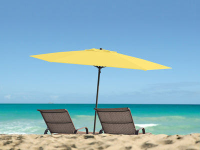 yellow beach umbrella 600 Series lifestyle scene CorLiving#color_yellow