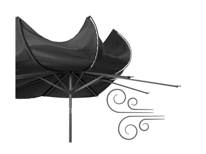 black large patio umbrella, tilting 700 Series product image CorLiving