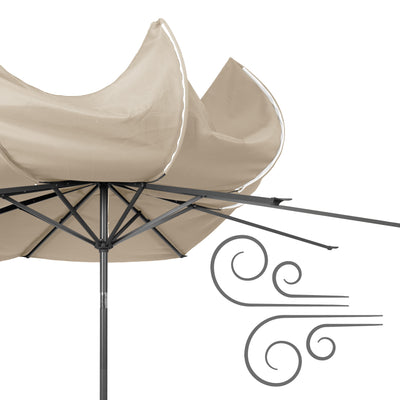 warm white large patio umbrella, tilting with base 700 Series product image CorLiving#color_ppu-warm-white