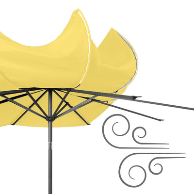 yellow large patio umbrella, tilting with base 700 Series product image CorLiving#color_ppu-yellow