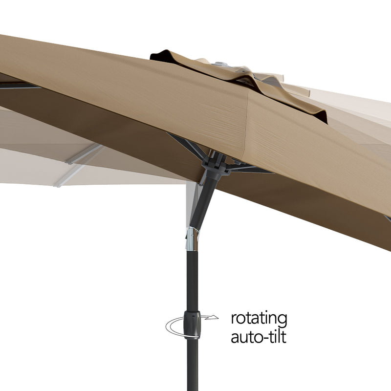 sandy brown large patio umbrella, tilting with base 700 Series product image CorLiving
