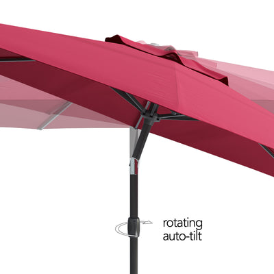 wine red large patio umbrella, tilting with base 700 Series product image CorLiving#color_ppu-wine-red