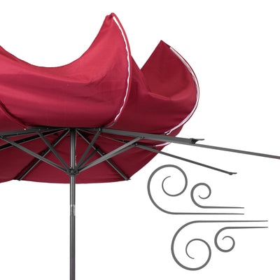 wine red large patio umbrella, tilting with base 700 Series product image CorLiving#color_ppu-wine-red
