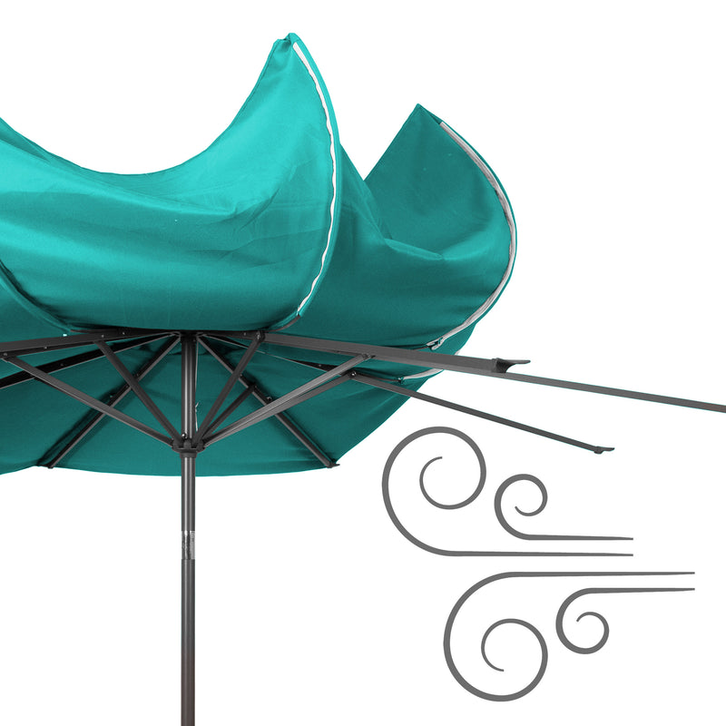 turquoise blue large patio umbrella, tilting with base 700 Series product image CorLiving