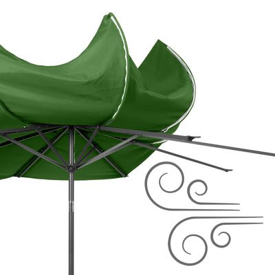 forest green large patio umbrella, tilting with base 700 Series product image CorLiving#color_ppu-forest-green