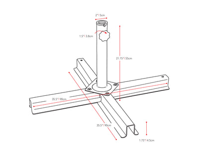  dark grey patio umbrella stand CorLiving measurements diagram CorLiving