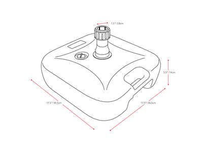  patio umbrella base CorLiving measurements diagram CorLiving