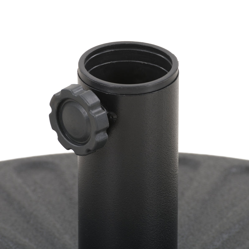 dark grey 10ft patio umbrella, round tilting with base 200 Series detail image CorLiving